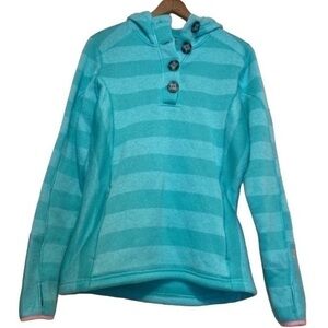 Avalanche Women’’s Outdoor Apparel Hooded Button Pullover Light Blue (Aqua) M